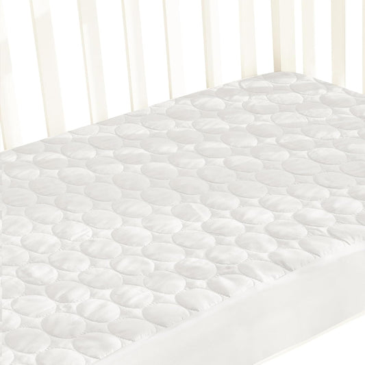 Crib Mattress Protector Pad Waterproof, Toddler Machine Washable & Dryer Fit Baby Bed Mattress Protector (Standard Size 52” X 28”)